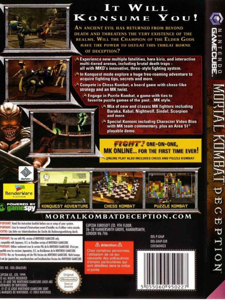 Mortal Kombat: Deception  - Nintendo GameCube (2) video game collectible - Main Image 2