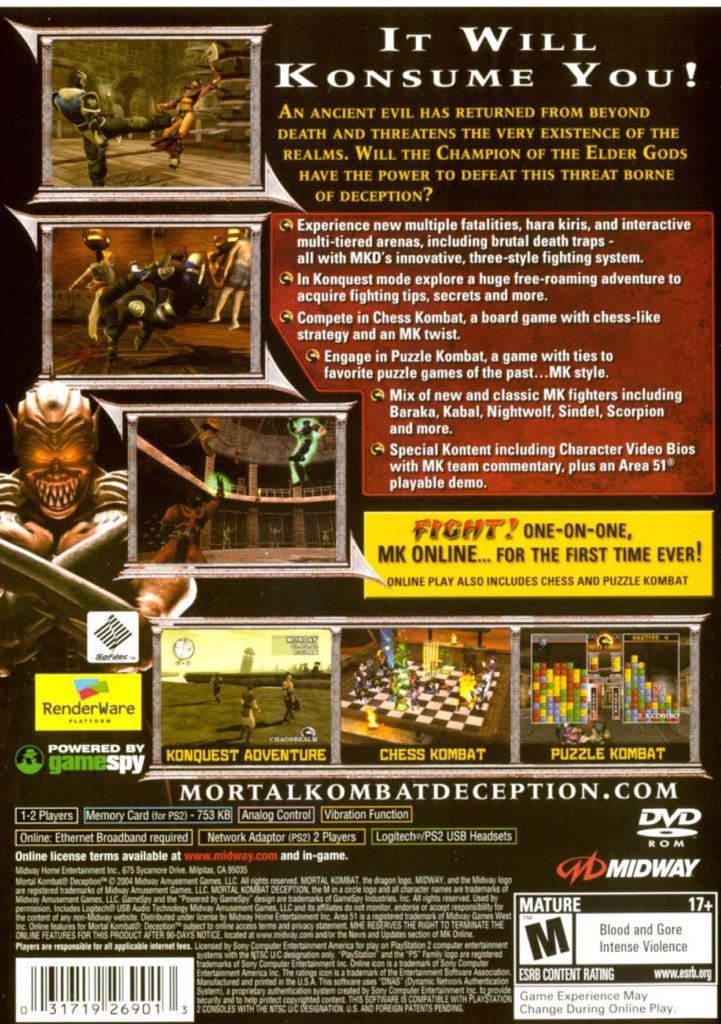 Mortal Kombat: Deception  - Nintendo GameCube video game collectible - Main Image 2