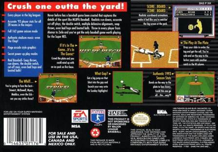 MLBPA baseball - Nintendo Super Nintendo Entertainment System (SNES) video game collectible - Main Image 2