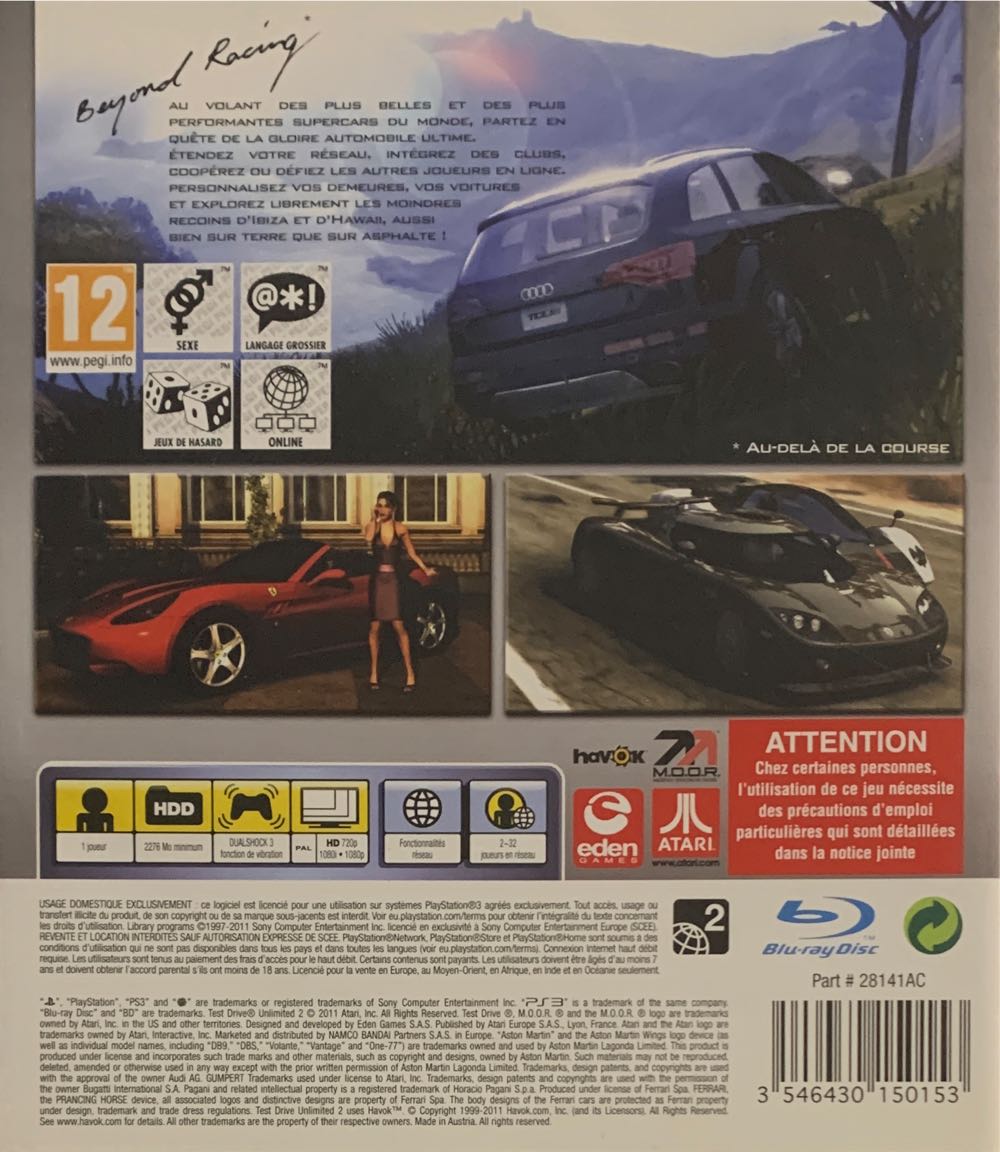 Test Drive Unlimited 2 - Sony PlayStation 3 (PS3) (Atari - 1) video game collectible [Barcode 3546430150153] - Main Image 2