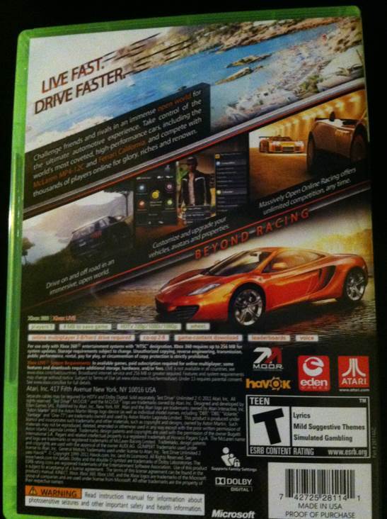 Test Drive Unlimited 2 - Microsoft Xbox 360 (Atari - 8) video game collectible [Barcode 742725281141] - Main Image 2