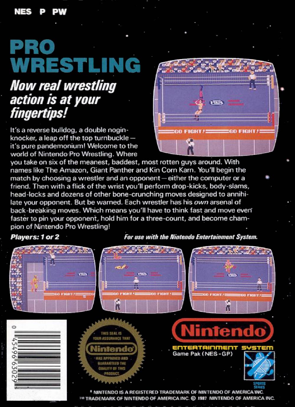 _Pro Wrestling - Nintendo Entertainment System (NES) video game collectible - Main Image 2