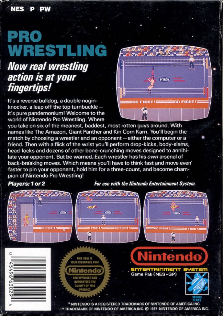 Pro Wrestling - Nintendo Entertainment System (NES) (Nintendo - 1-2) video game collectible - Main Image 2