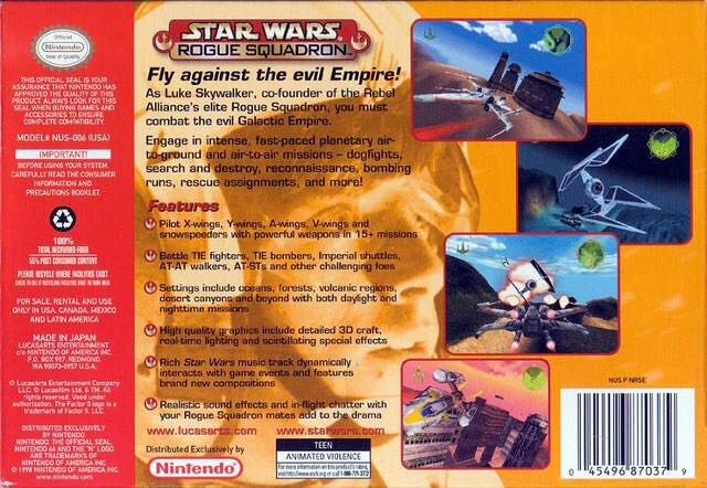 Star Wars: Rogue Squadron - Nintendo 64 (N64) (LucasArts - 1) video game collectible - Main Image 2