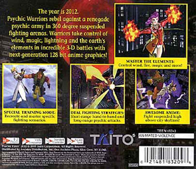 Psychic Force 2012 - Sega Dreamcast (Acclaim Entertainment - 2) video game collectible [Barcode 3455198320916] - Main Image 2