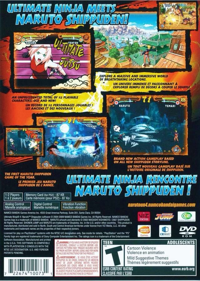 Naruto Shippuden : Ultimate Ninja 4 - Sony PlayStation 2 (PS2) (Bandai Namco - 1-2) video game collectible [Barcode 3296580807215] - Main Image 2