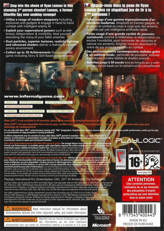 Infernal Hells Vengeance Game - Microsoft Xbox 360 (Playlogic International - 1) video game collectible [Barcode 8717545402474] - Main Image 2