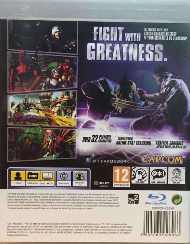 Marvel Vs Capcom 3 - Sony PlayStation 3 (PS3) (Capcom - 2) video game collectible [Barcode 5055060926963] - Main Image 2