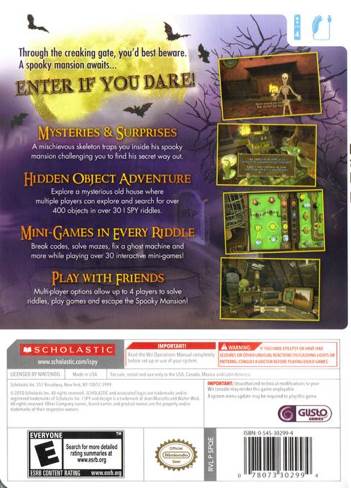 I Spy Spooky Mansion - Nintendo Wii (1) video game collectible [Barcode 072073308994] - Main Image 2