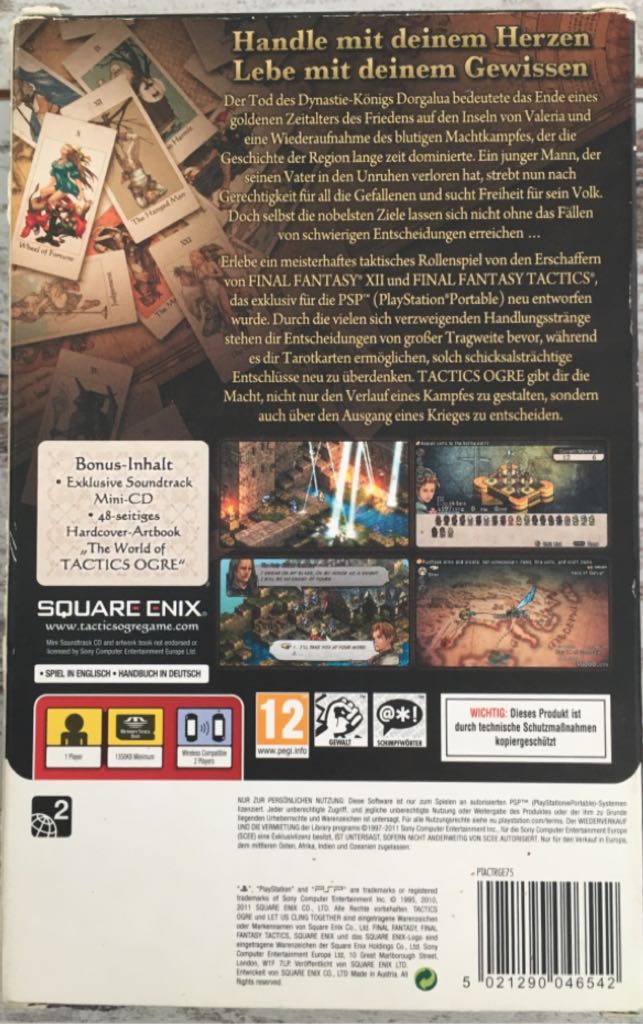Tactics Ogre: Let Us Cling Together Premium Edition - Sony PlayStation Portable (PSP) (Square Enix - 1) video game collectible [Barcode 5021290046542] - Main Image 2