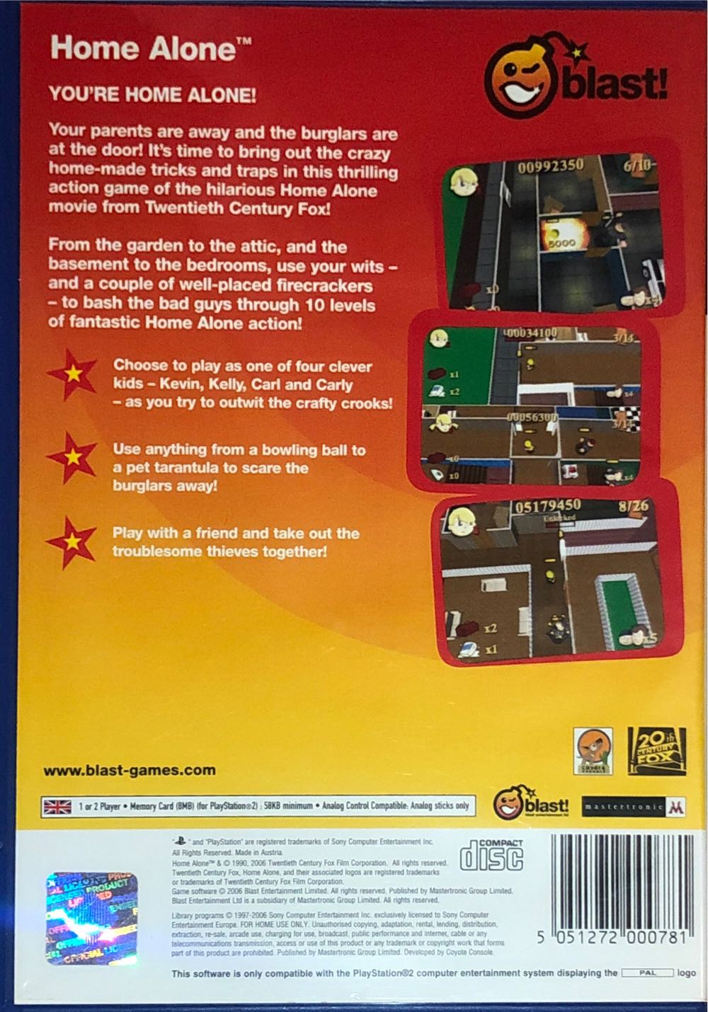 Home Alone - Sony PlayStation 2 (PS2) (Blast - 1) video game collectible [Barcode 5051272000781] - Main Image 2