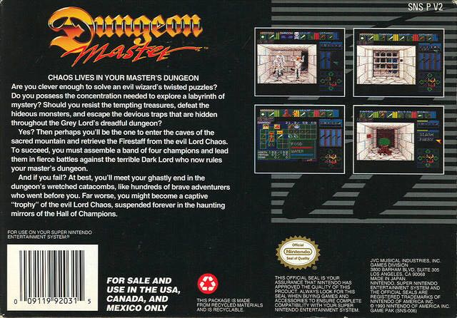 Dungeon Master - Nintendo Super Nintendo Entertainment System (SNES) video game collectible [Barcode 4988002234103] - Main Image 2