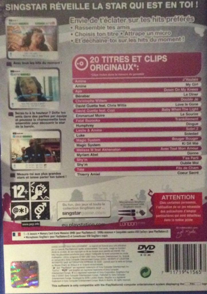 Singstar Pop Hits 2 - Sony PlayStation 2 (PS2) (Boite Et Notice - 1-8) video game collectible [Barcode 711719415657] - Main Image 2