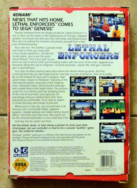 Lethal Enforcers - Sega Genesis (Mega Drive) (Konami - 1-2) video game collectible [Barcode 083717150145] - Main Image 2