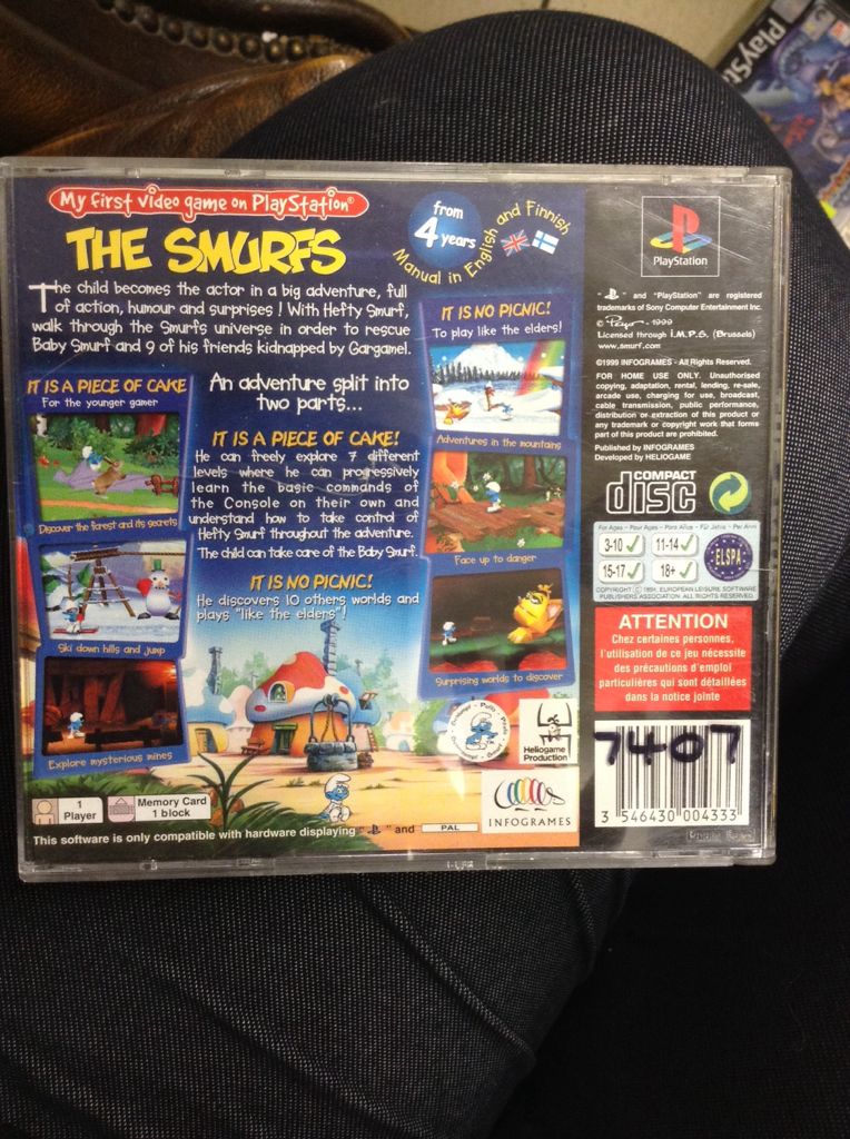 The Smurfs - Sony PlayStation (Infogrames - 1) video game collectible [Barcode 3546430004333] - Main Image 2