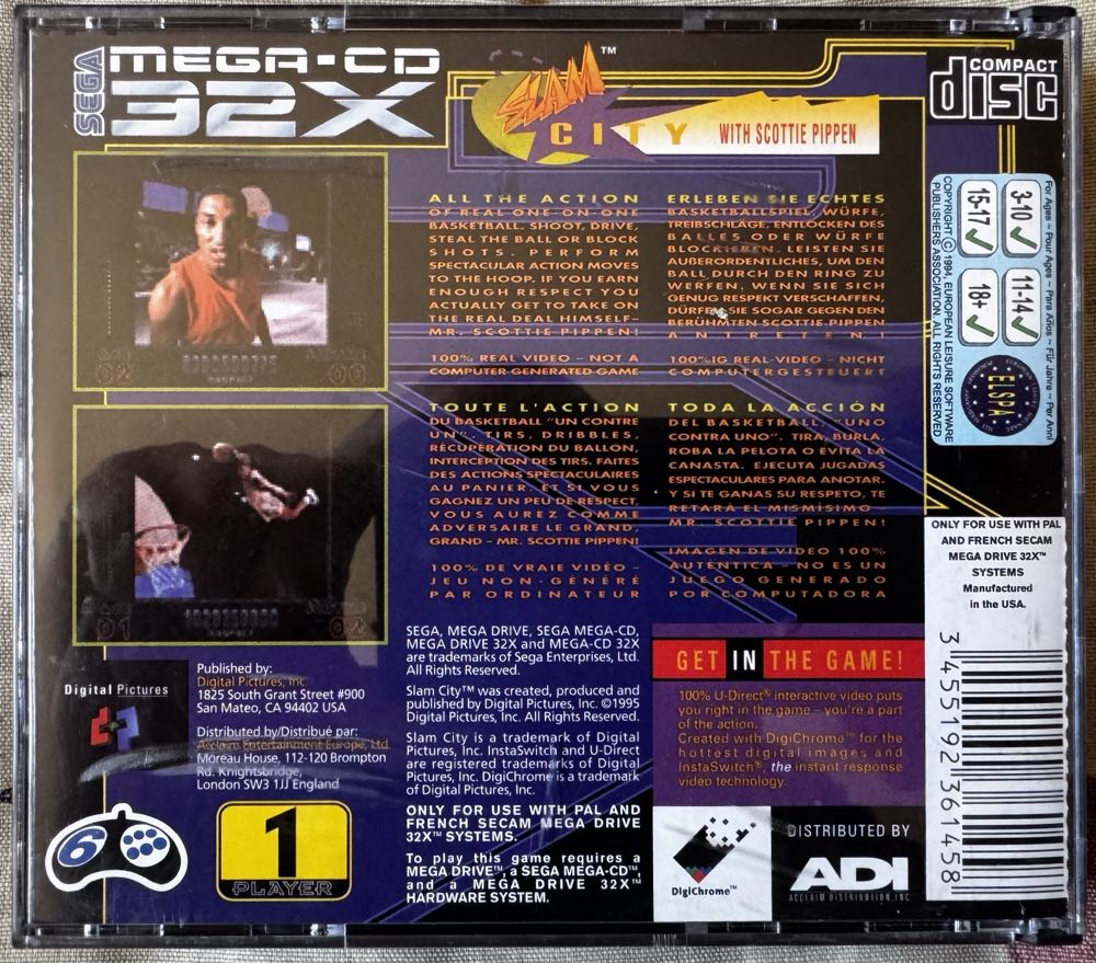 Slam City With Scottie Pippen - Sega 32X (Boite Et Notice) video game collectible - Main Image 2