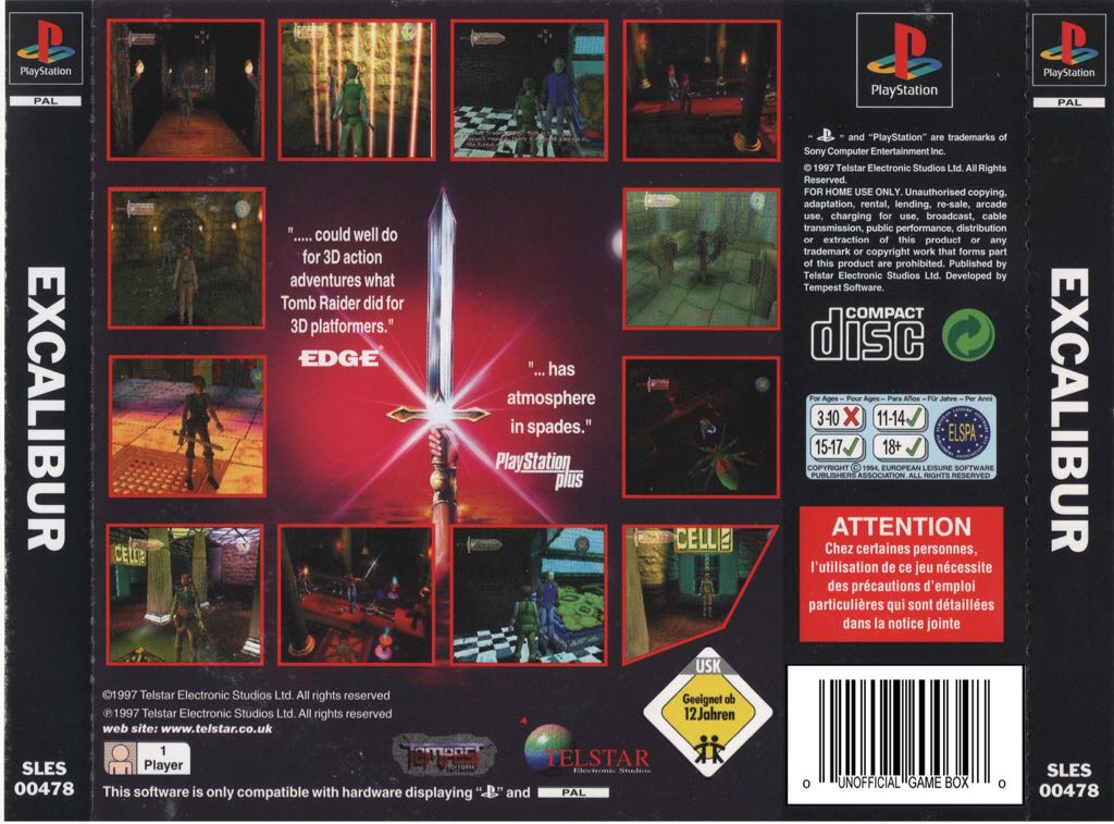 Excalibur 2555 A.D. - Sony PlayStation (Telstar - 1) video game collectible [Barcode 5014469801103] - Main Image 2