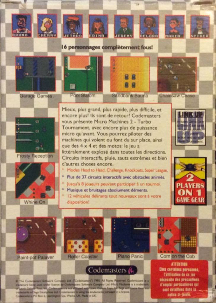 Micro Machines 2 Turbo Tournament - Sega Game Gear video game collectible [Barcode 5024866170245] - Main Image 2