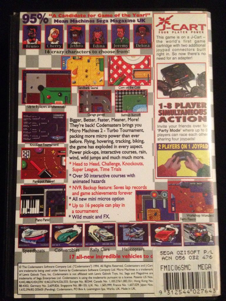 Micro Machines 2 Turbo Tournament - Sega Mega Drive (Codemasters - 1-8) video game collectible [Barcode 9312544027643] - Main Image 2