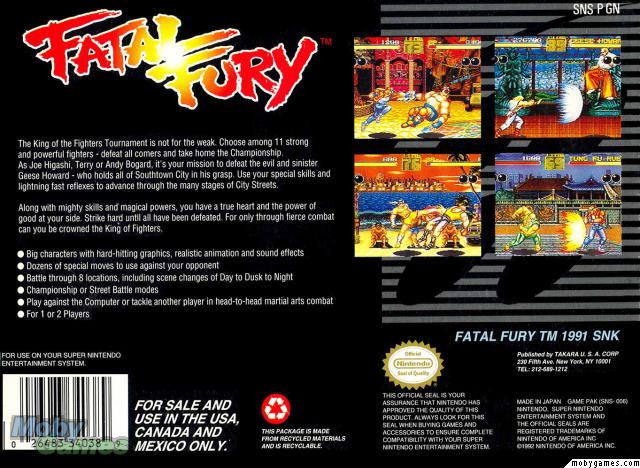 Fatal Fury - Nintendo Super Nintendo Entertainment System (SNES) video game collectible - Main Image 2
