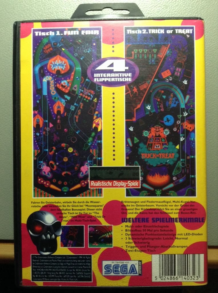 Psycho Pinball - Sega Mega Drive (Codemasters) video game collectible [Barcode 5024866140323] - Main Image 2