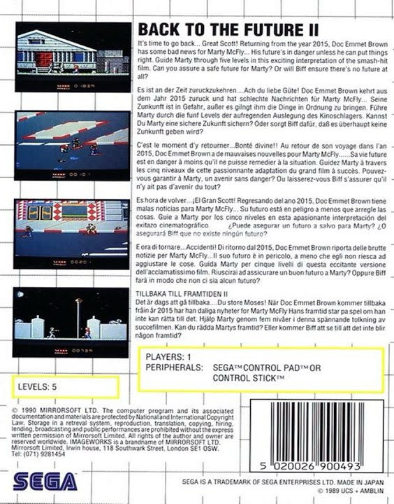 Back To The Future II - Sega Master System (1) video game collectible - Main Image 2