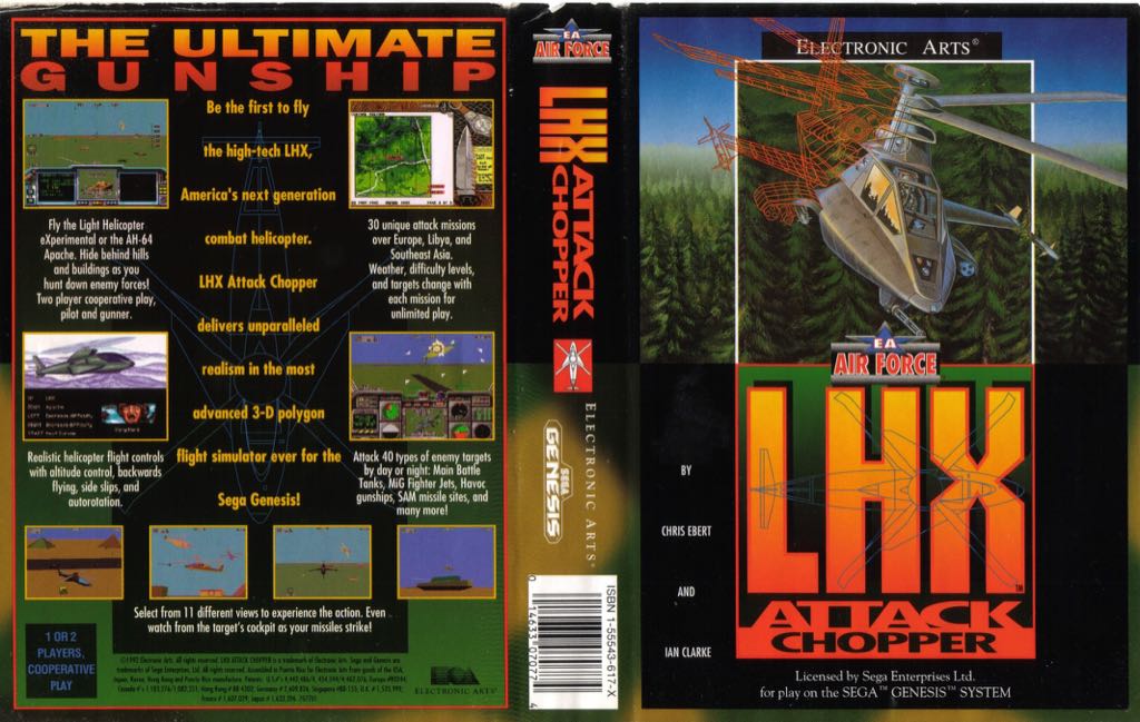 Lhx Attack Chopper - Sega Genesis (Mega Drive) (1-2) video game collectible - Main Image 2