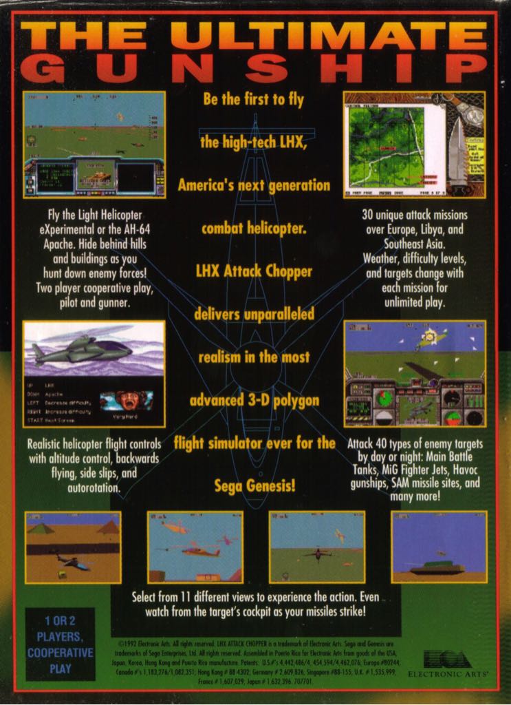 Lhx Attack Chopper - Sega Genesis (Mega Drive) video game collectible - Main Image 2