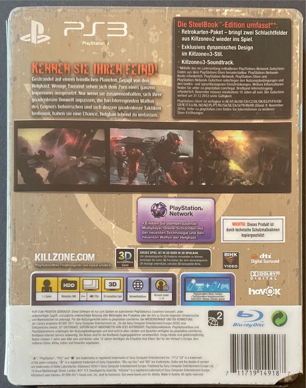 Killzone 3 - Sony PlayStation 3 (PS3) (Sony Computer Entertainment - 2) video game collectible [Barcode 711719149187] - Main Image 2