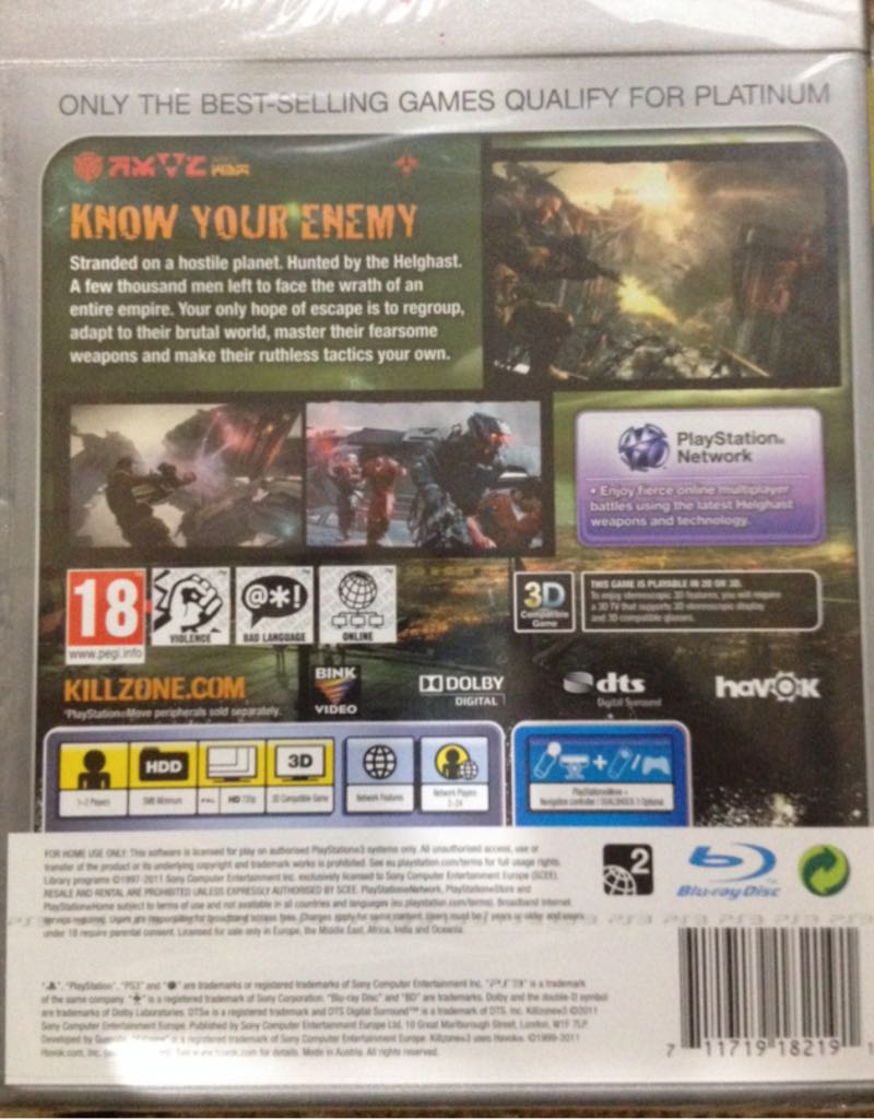 Killzone 3 - Sony PlayStation 3 (PS3) video game collectible [Barcode 711719182191] - Main Image 2