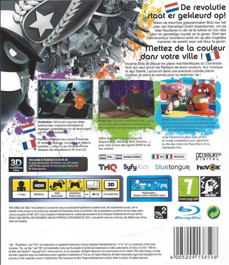 De Blob 2 - Sony PlayStation 3 (PS3) (THQ - 1-2) video game collectible [Barcode 4005209138529] - Main Image 2