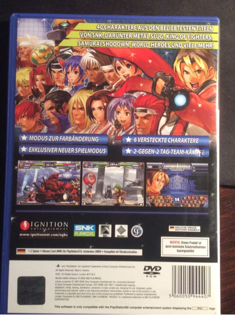 Neogeo Battle Coliseum - Sony PlayStation 2 (PS2) video game collectible - Main Image 2