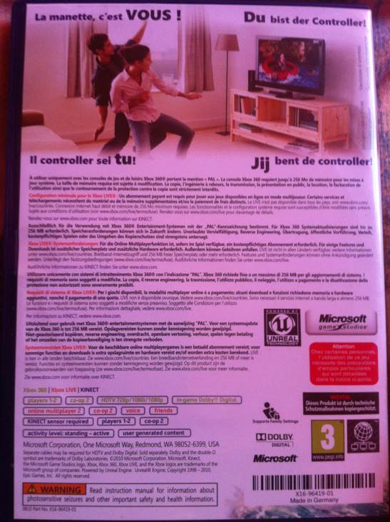 Kinect Adventures! - Microsoft Xbox 360 (Microsoft Game Studios - 1-2) video game collectible [Barcode 504126027991] - Main Image 2