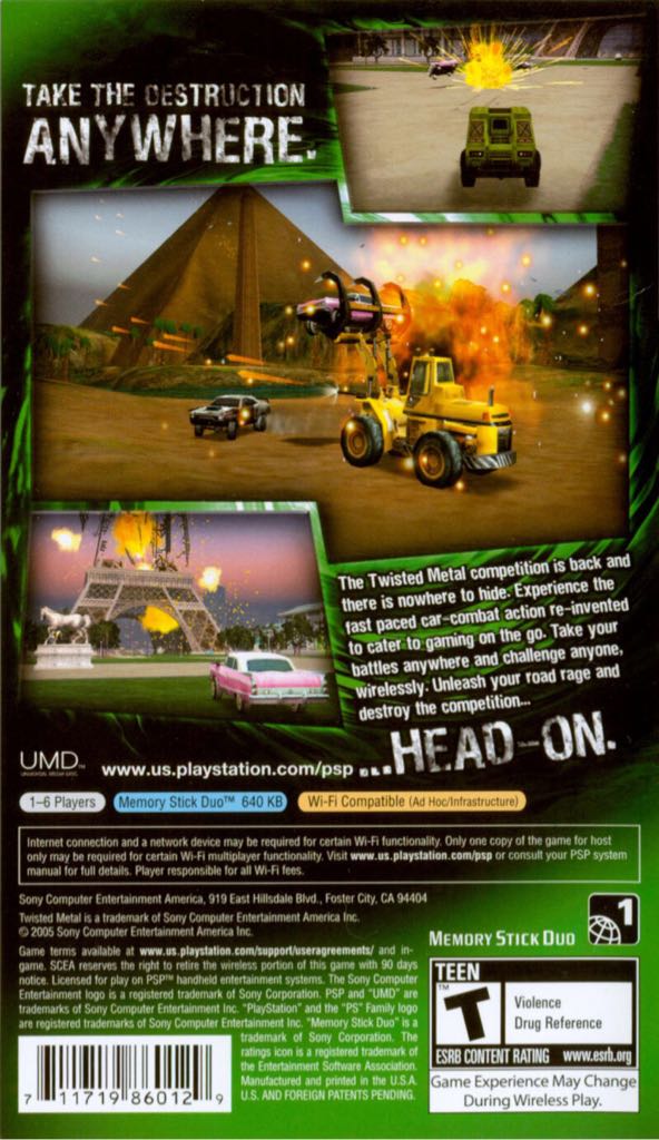 Twisted Metal: Head On - Sony PlayStation Portable (PSP) (Incognito - 1) video game collectible [Barcode 711719179511] - Main Image 2
