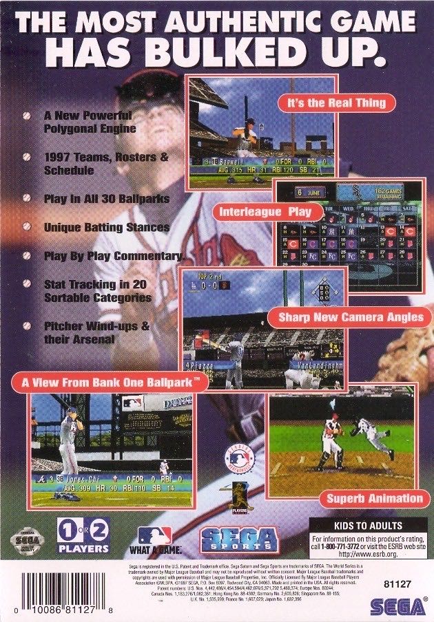World Series Baseball 98 - Sega Saturn (Sega - 2) video game collectible [Barcode 010086811278] - Main Image 3