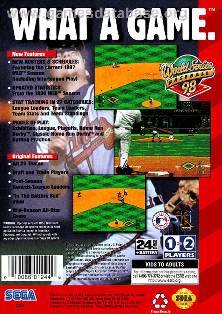 World Series Baseball 98 - Sega Genesis (Mega Drive) video game collectible - Main Image 3