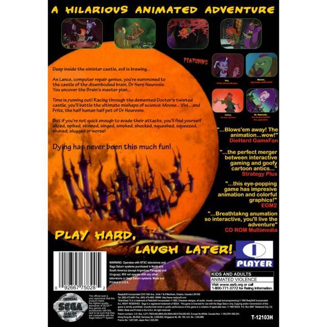 Brain Dead 13 - Sega Saturn (ReadySoft - 1) video game collectible [Barcode 092667750282] - Main Image 2