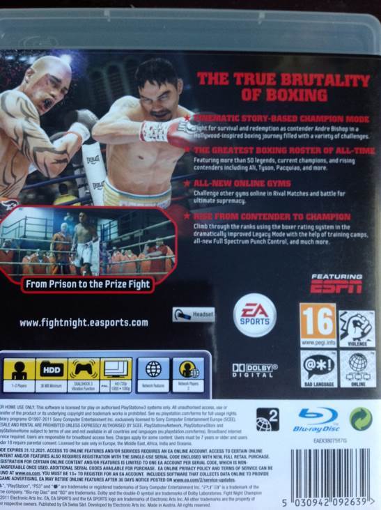 Fight Night Champion - Sony PlayStation 3 (PS3) ((EA) Electronic Arts - 2) video game collectible [Barcode 5030942092639] - Main Image 2