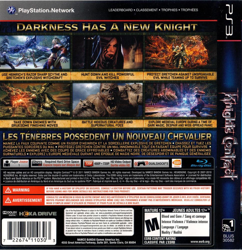 Knights Contract - Sony PlayStation 3 (PS3) (Namco Bandai Games - 1) video game collectible [Barcode 722674110303] - Main Image 4