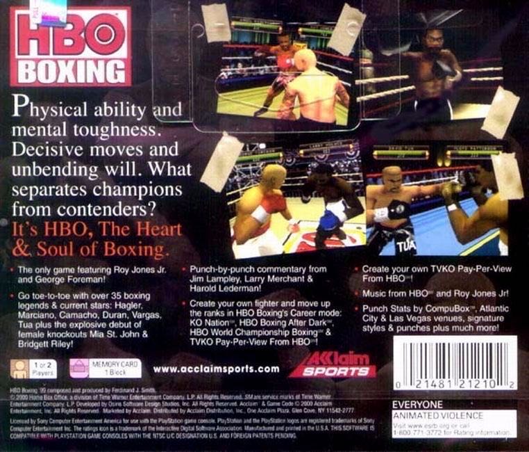 HBO Boxing - Sony PlayStation (Acclaim Sports - 1-2) video game collectible [Barcode 021481212102] - Main Image 2