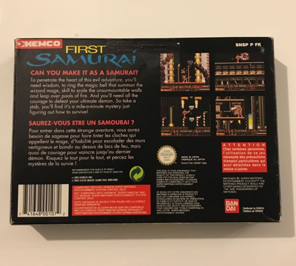 First Samurai - Nintendo Super Nintendo Entertainment System (SNES) video game collectible - Main Image 2