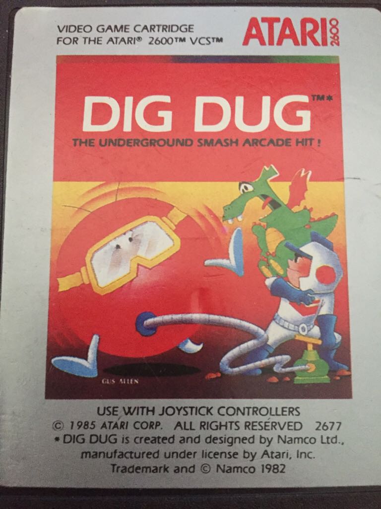 Dig Dug - Atari 2600 video game collectible - Main Image 1