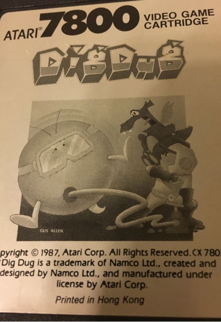 Dig Dug - Atari 7800 video game collectible - Main Image 1