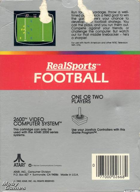 RealSports Football Silver - Atari 2600 (Atari) video game collectible - Main Image 2