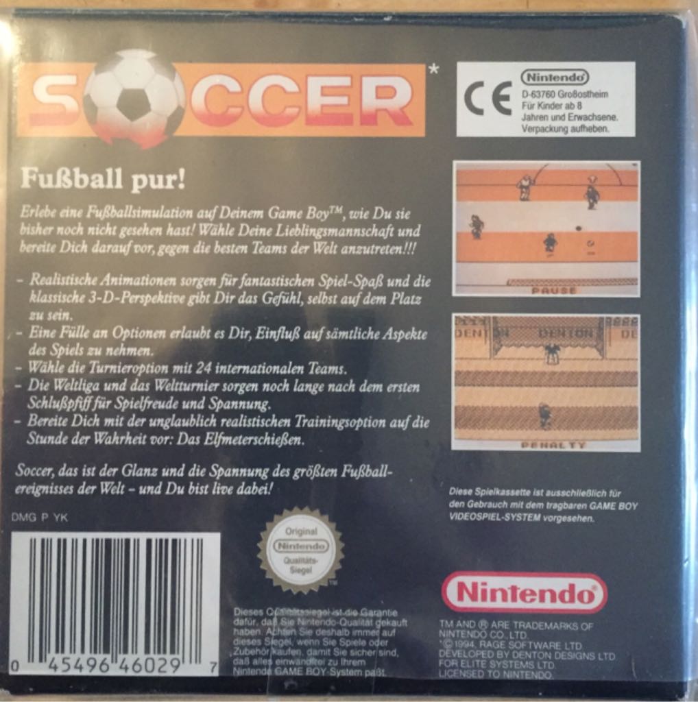 Soccer - Nintendo Game Boy (Nintendo - 1) video game collectible [Barcode 045496460297] - Main Image 2