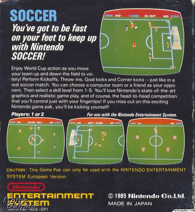 Soccer - Nintendo Entertainment System (NES) (Nintendo - 1-2) video game collectible [Barcode 074299009181] - Main Image 2
