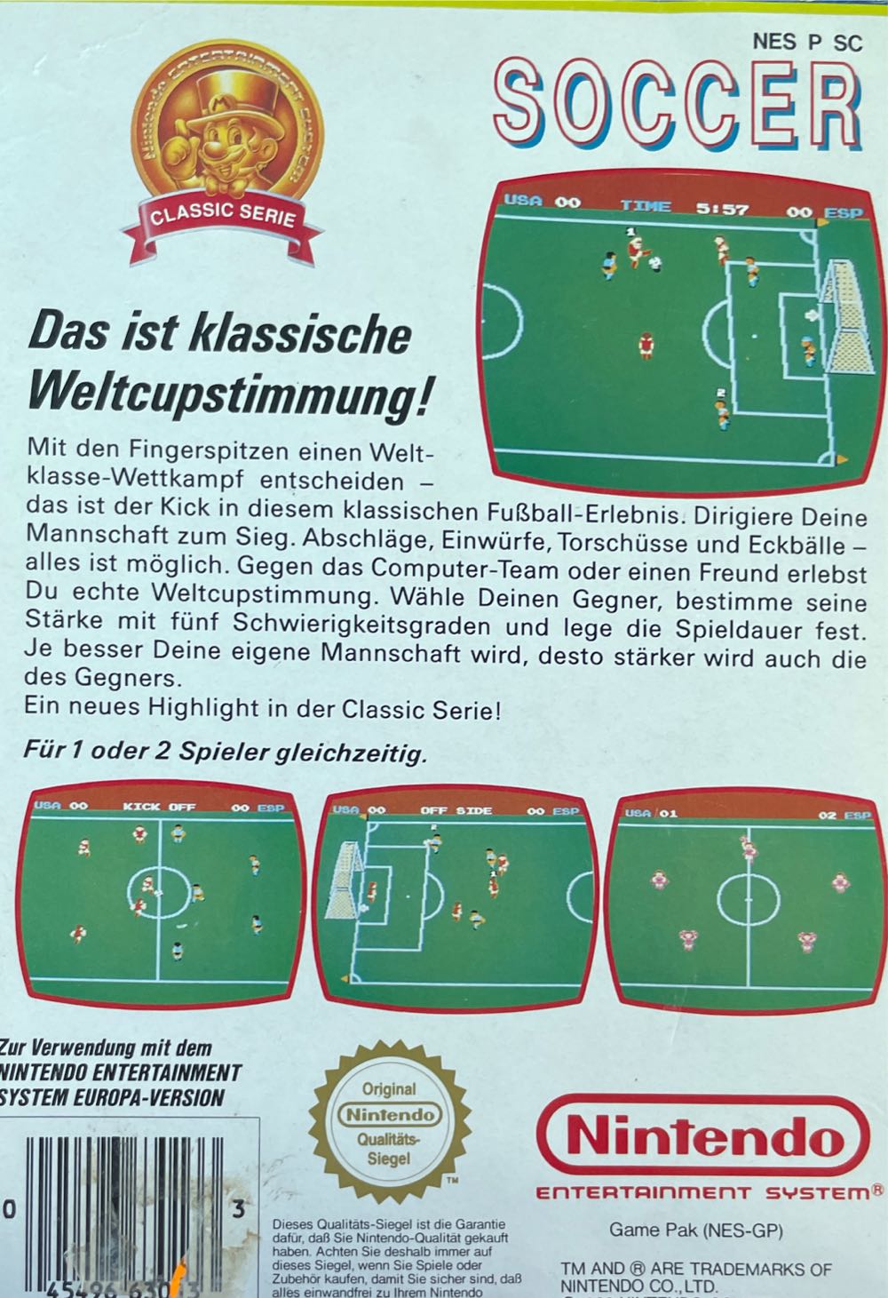 Soccer - Nintendo Entertainment System (NES) video game collectible - Main Image 3