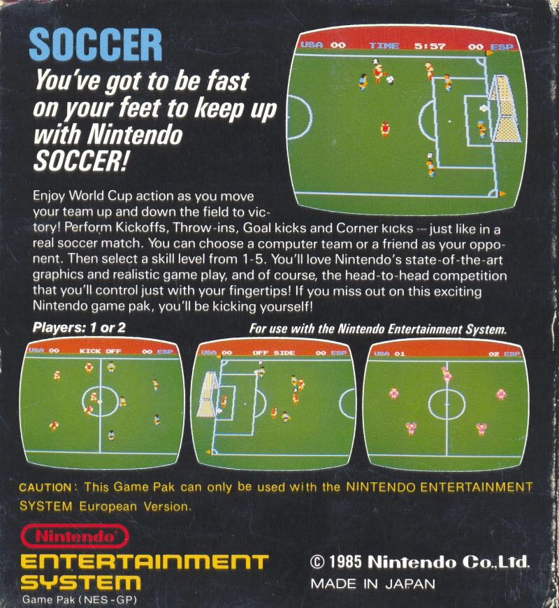 Soccer - Nintendo Entertainment System (NES) (1983, Nintendo) video game collectible - Main Image 2