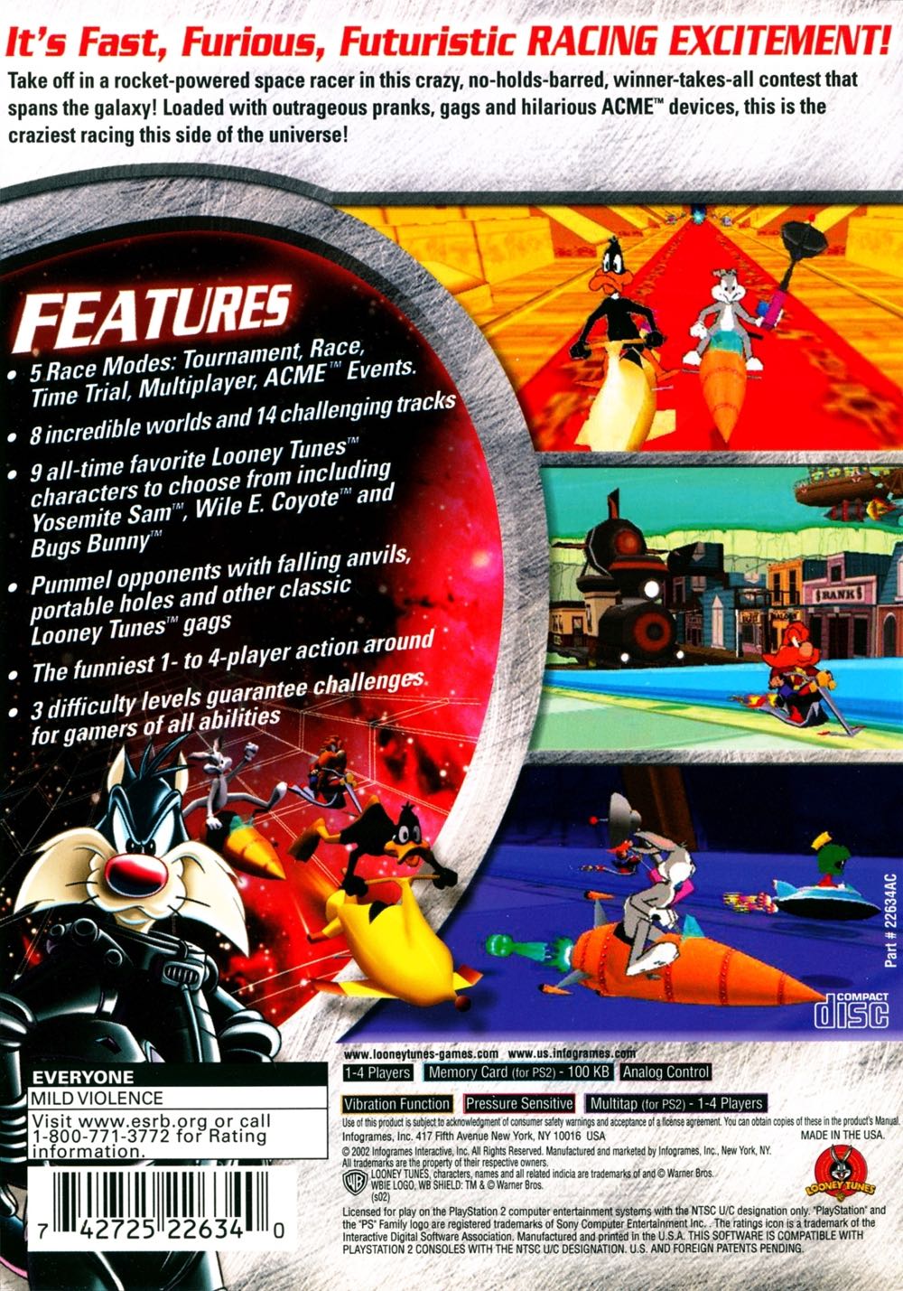 Looney Tunes Space Race - Sony PlayStation 2 (PS2) video game collectible - Main Image 2