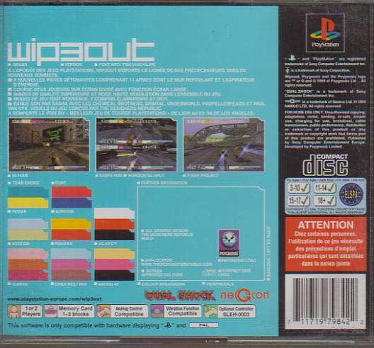 Wip3out - Sony PlayStation (Sony Computer Entertainment - 1) video game collectible [Barcode 711719798422] - Main Image 2